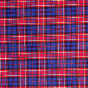 1970's Red and Blue Plaid Acrylic Bonded Backed Fabric- BTY (J6)
