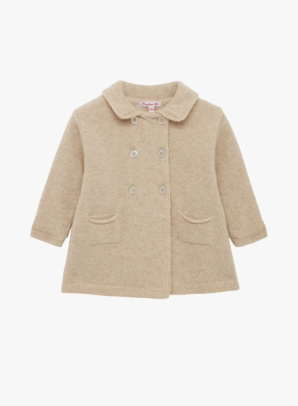 Baby Alexandra Knitted Coat in Oatmeal