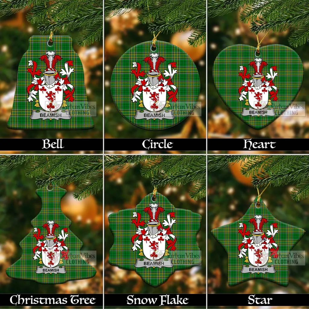 Beamish Irish Clan Tartan Christmas Ceramic Ornament with Coat of Arms