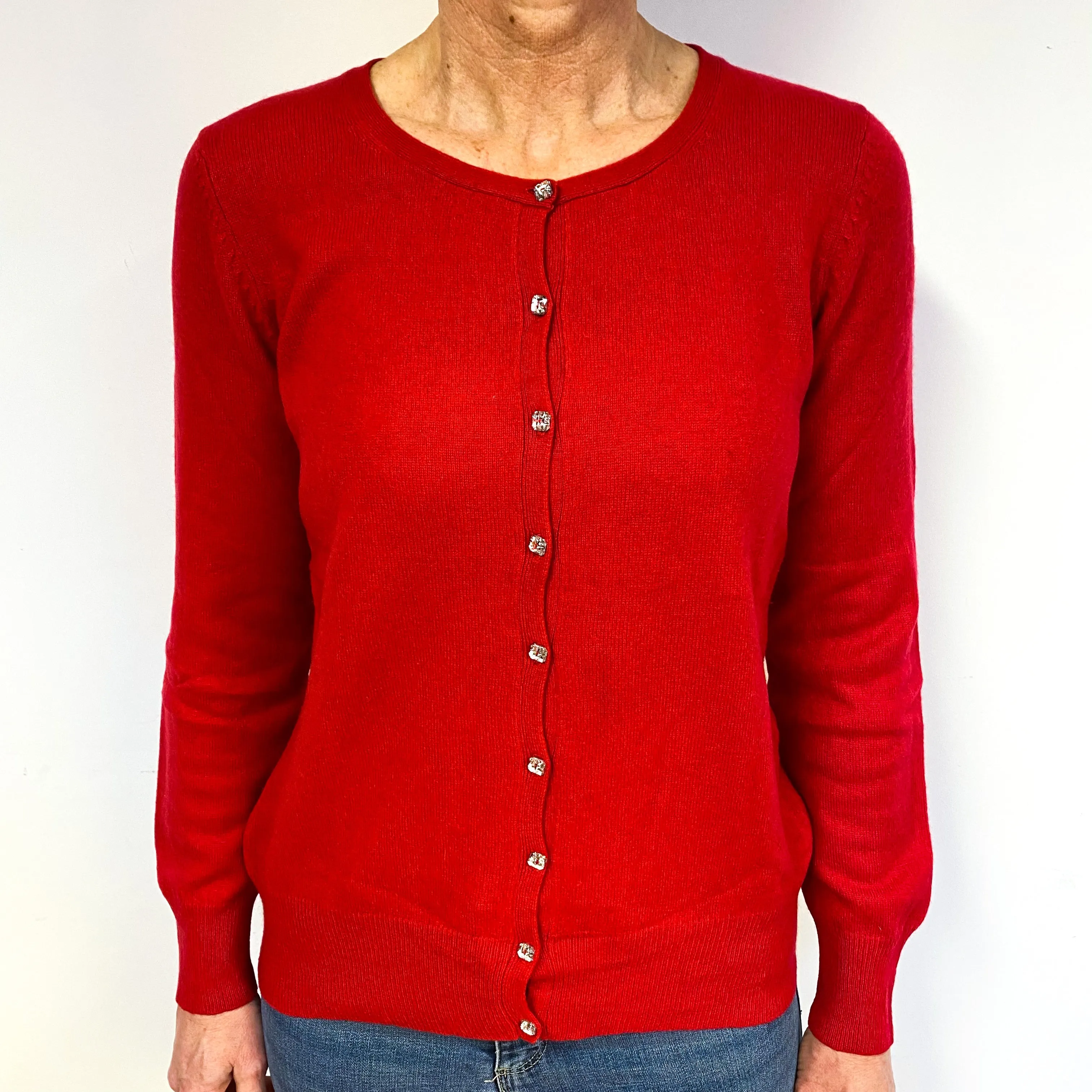 Berry Red Cashmere Cardigan Medium