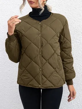 Blue Zone Planet |  Bubble Texture Snap Down Long Sleeve Winter Coat