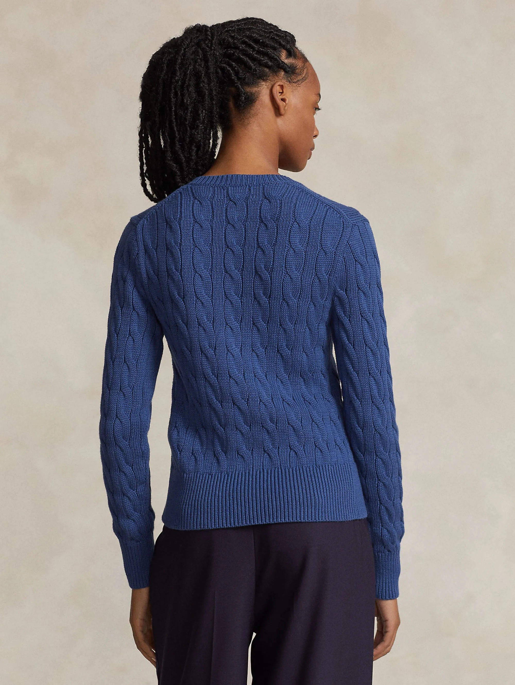 Cardigan a Trecce Blu Medio