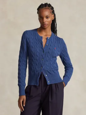Cardigan a Trecce Blu Medio