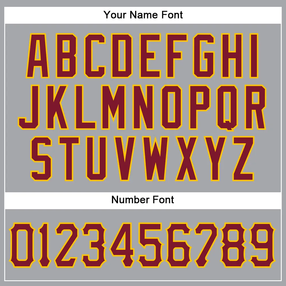 Custom Gray Crimson-Gold Authentic Sleeveless Baseball Jersey