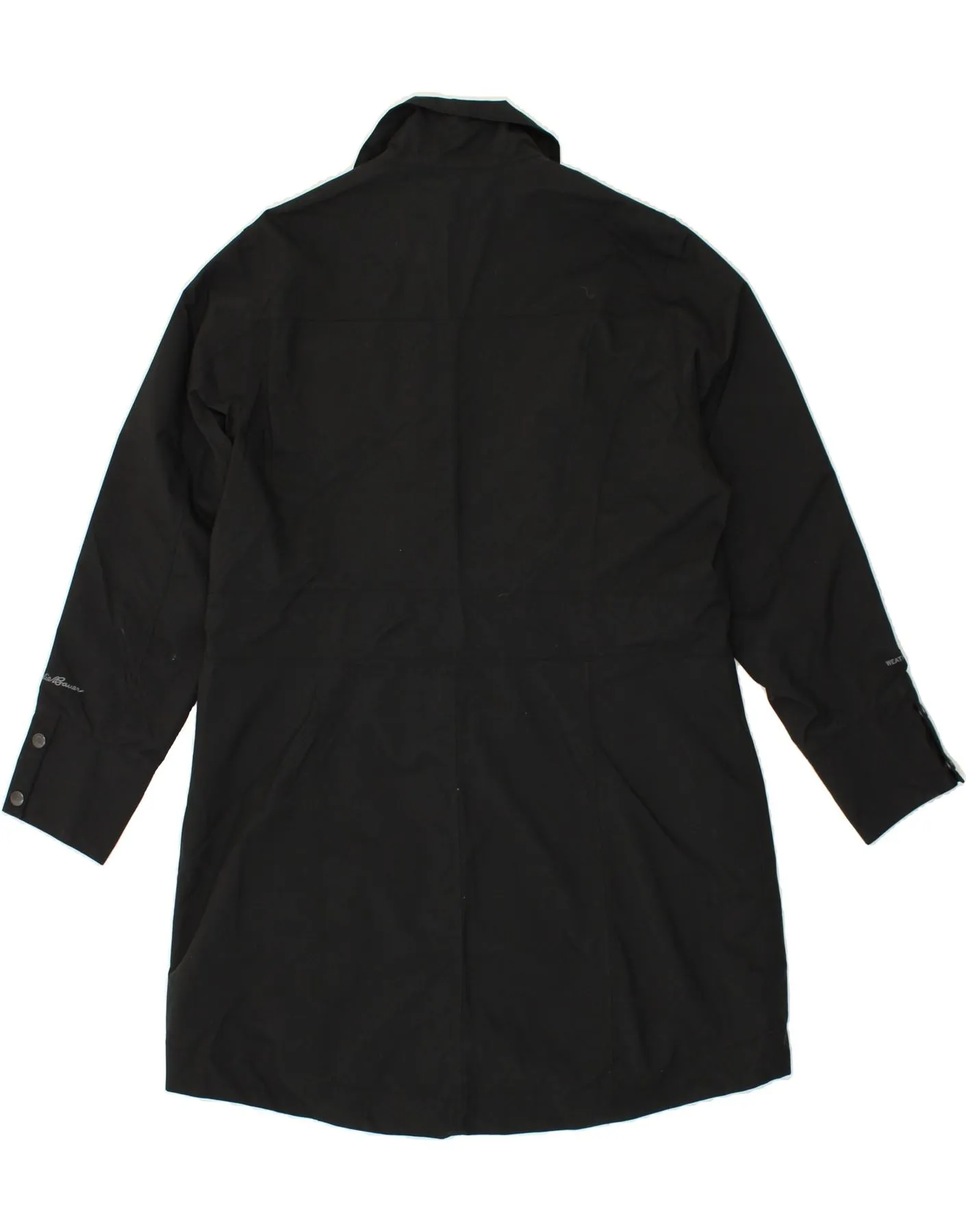 EDDIE BAUER Womens Overcoat UK 18 XL Black Nylon