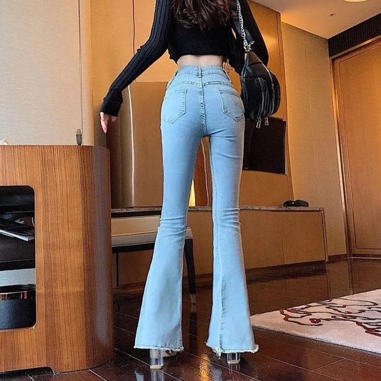 Flared Jeans With Ripped Details
