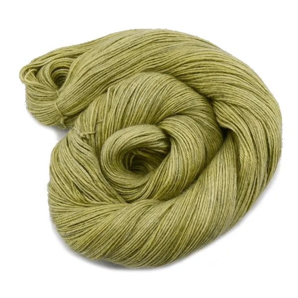 Hand Dyed Baby Alpaca Knitting Yarn 4 Ply Fingering Weight in a Soft Olive Green 12196