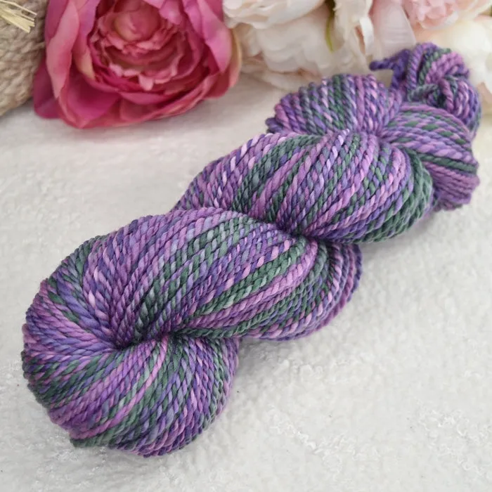 Handspun Chunky Tasmanian Merino Yarn in African Violets 13218
