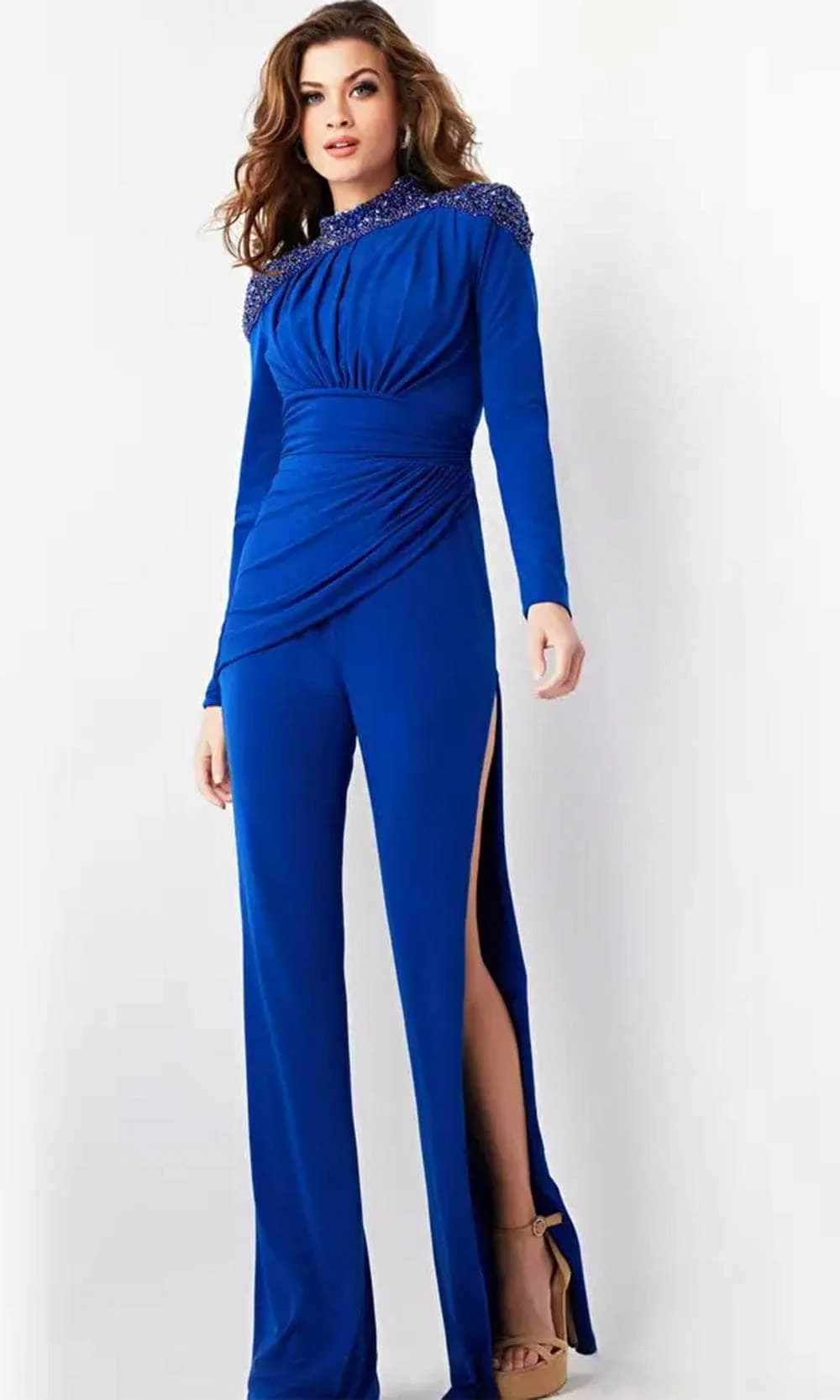 Jovani 26080 - Beaded High Neck Jumpsuit