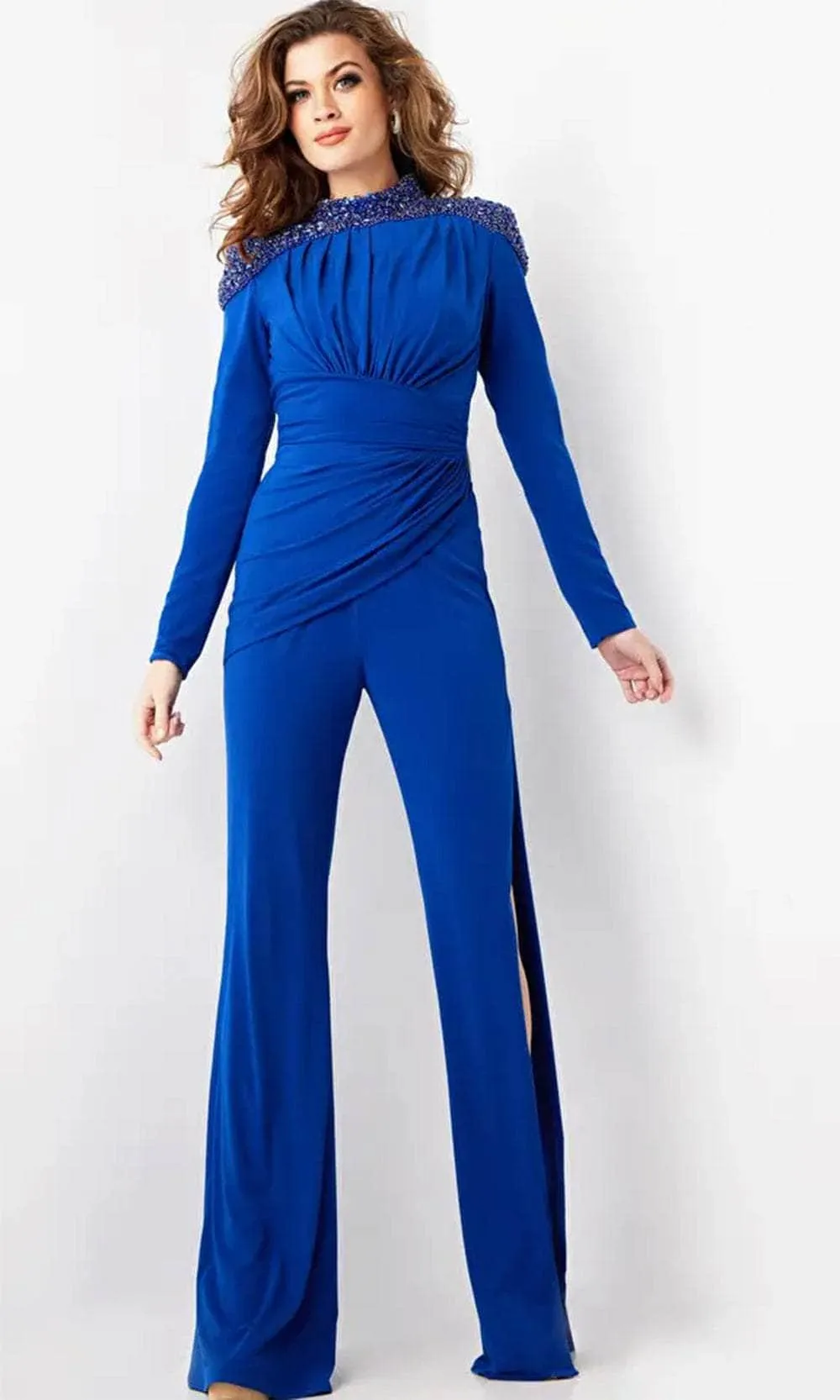 Jovani 26080 - Beaded High Neck Jumpsuit