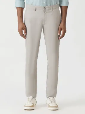 Light Grey Dobby Super Slim Fit Casual Trouser | Greenfibre
