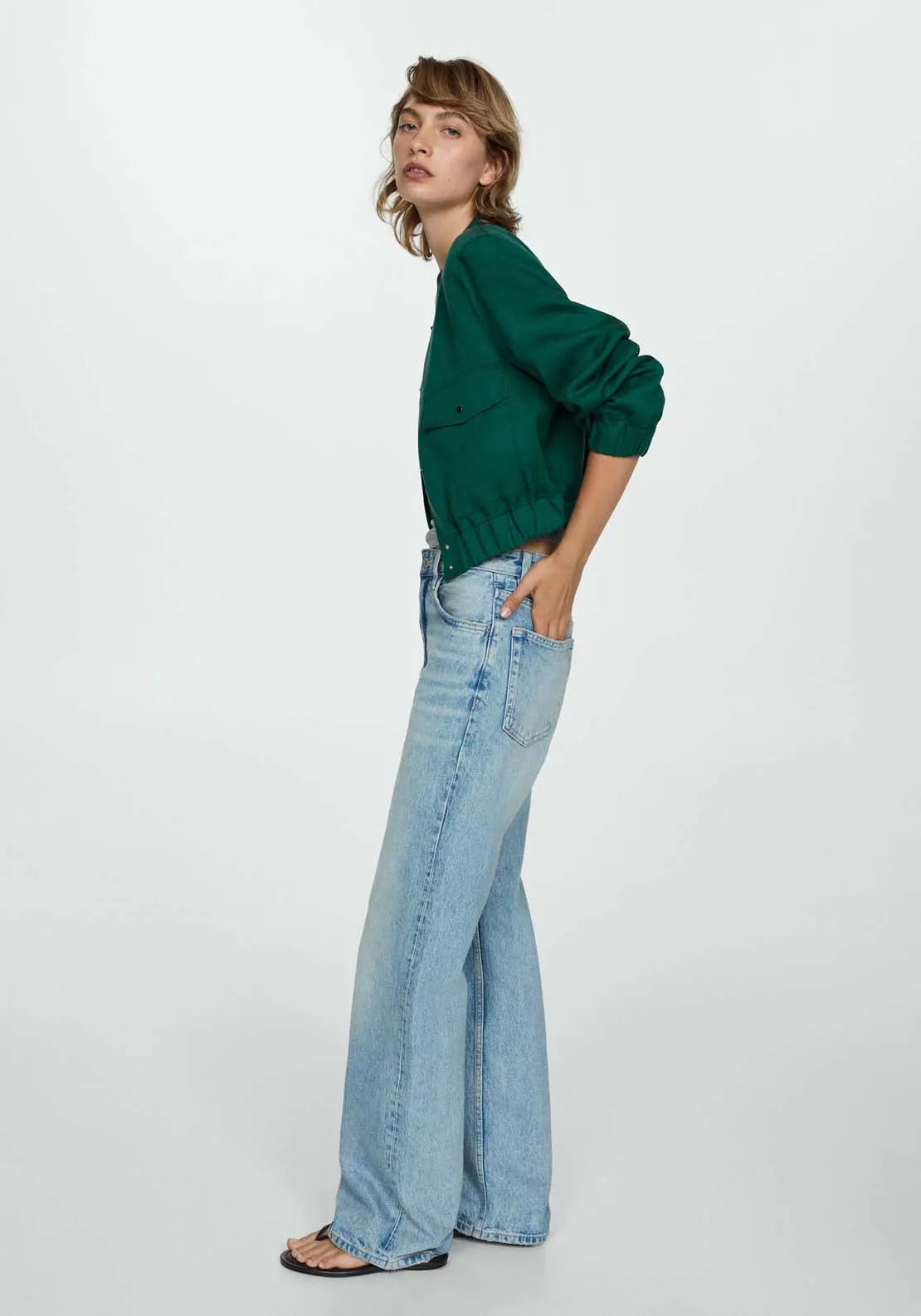 Lyocell jacket with pockets - Green