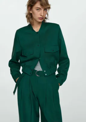 Lyocell jacket with pockets - Green
