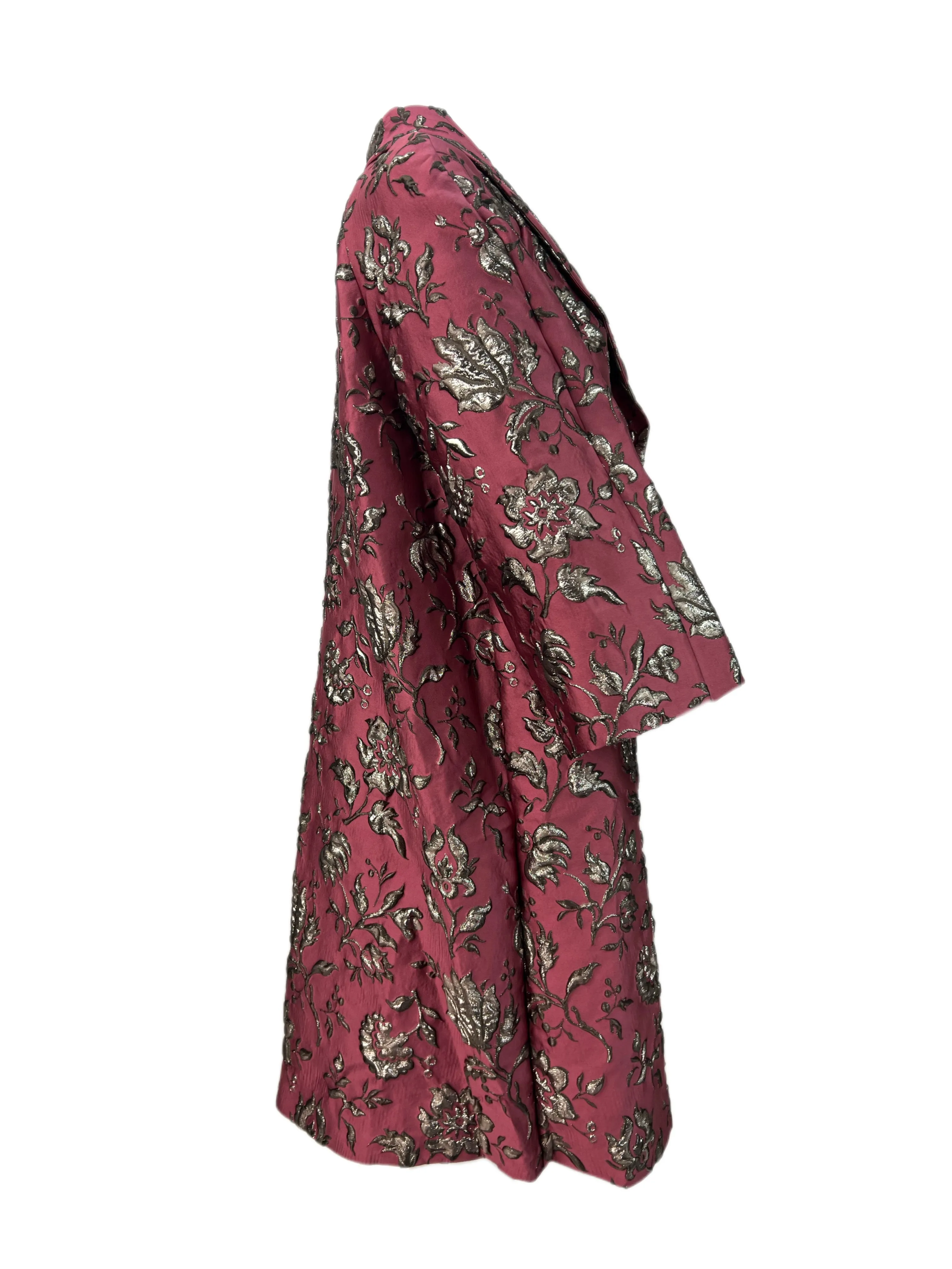 Marina Rinaldi Women's Red Trousse Floral Overcoat NWT