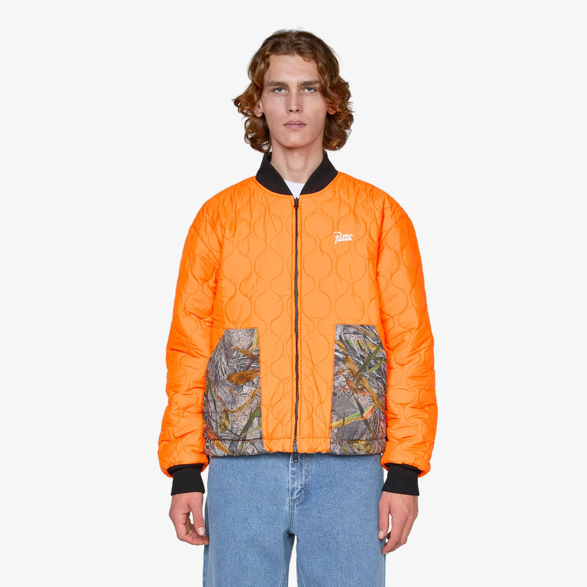Reversible Canvas Bomber Jacket Nature Print