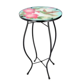 Round Side Garden Mosaic Table With Colibri Design