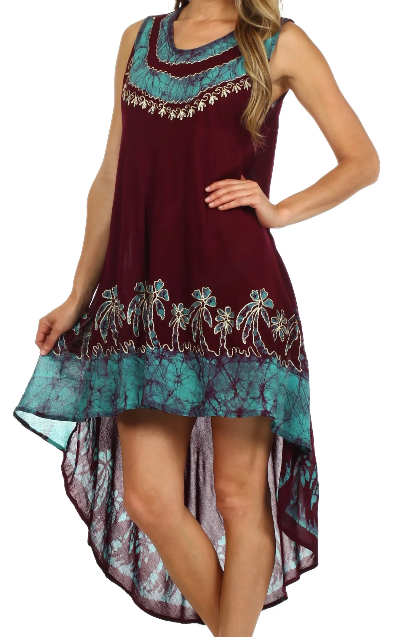 Sakkas Island Soul Hi Lo Caftan Dress / Cover Up