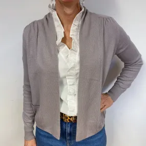 Taupe Edge to Edge Cashmere Cardigan Medium