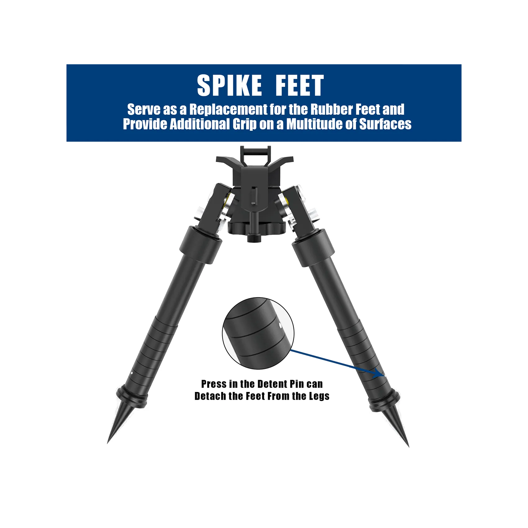 UUQ QV8 6"-9" Inches Tactical Rifle Adjustable Bipod Directly Attach to Sling Swivel Stud