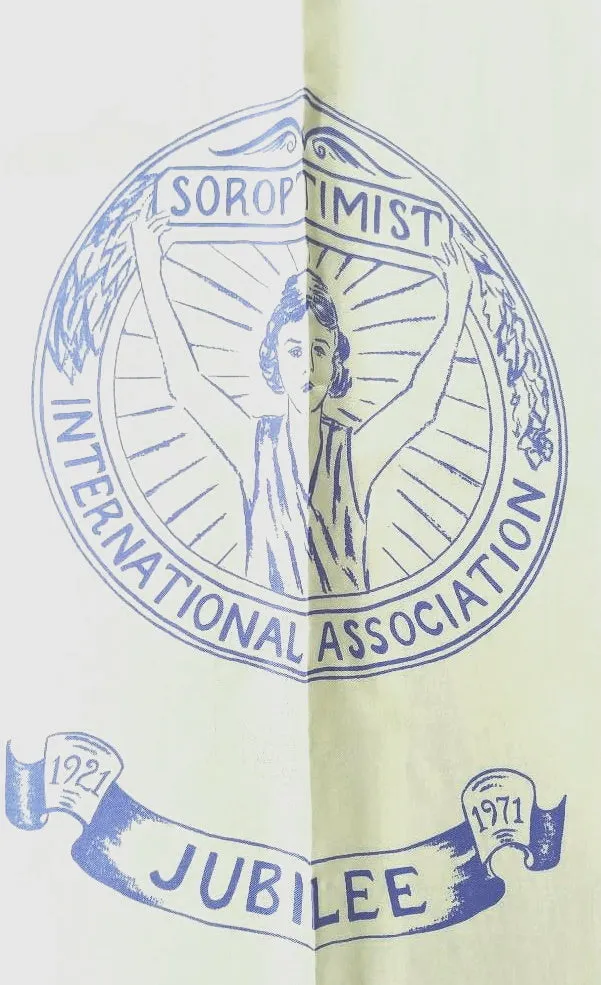 *VINTAGE 1971 VERA NEUMANN SOROPTIMIST ASSOCIATION JUBILEE SILK SCARF