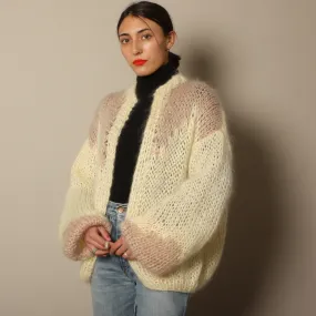 Vintage Softest Hand Knit Balloon Sleeve Sweater Coat