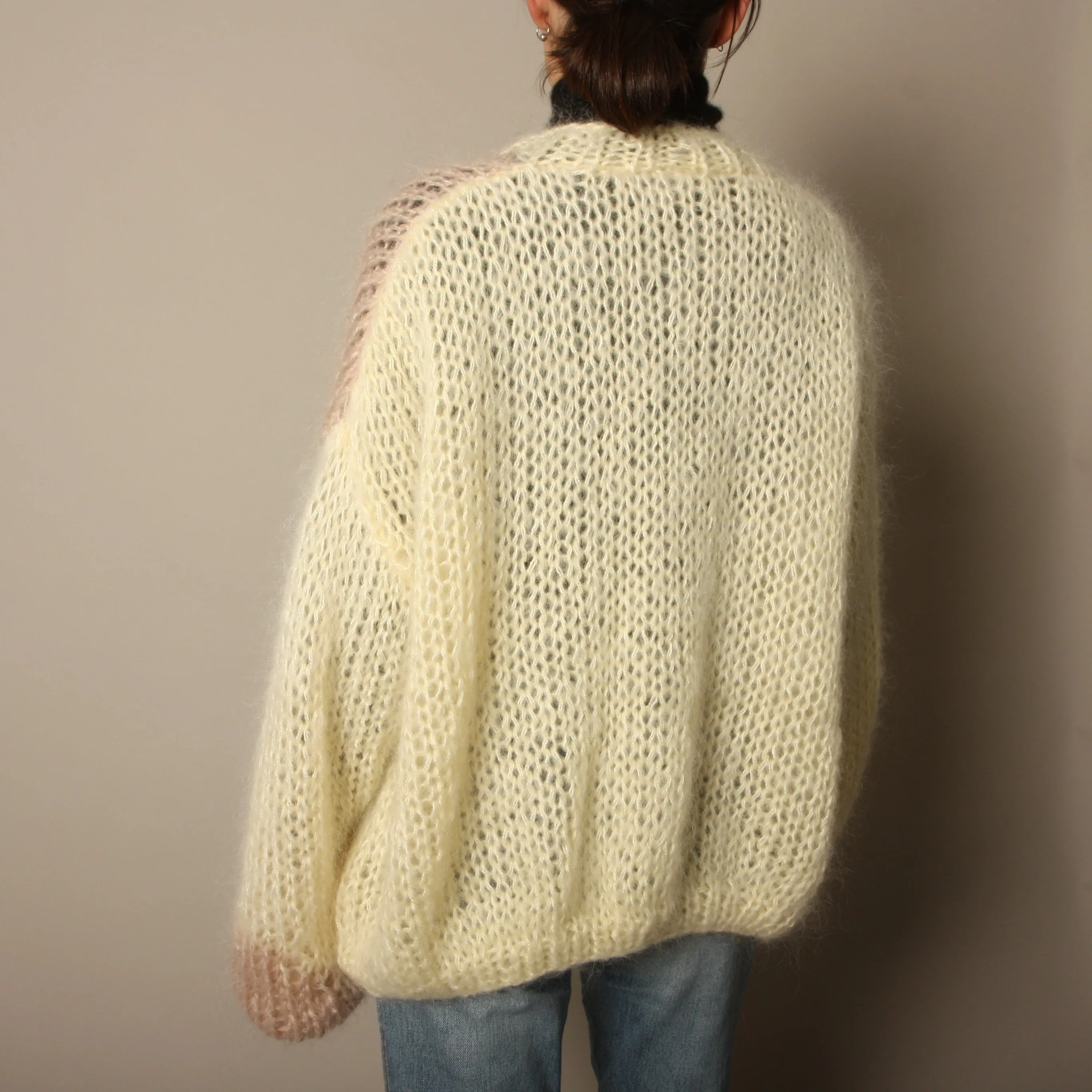 Vintage Softest Hand Knit Balloon Sleeve Sweater Coat