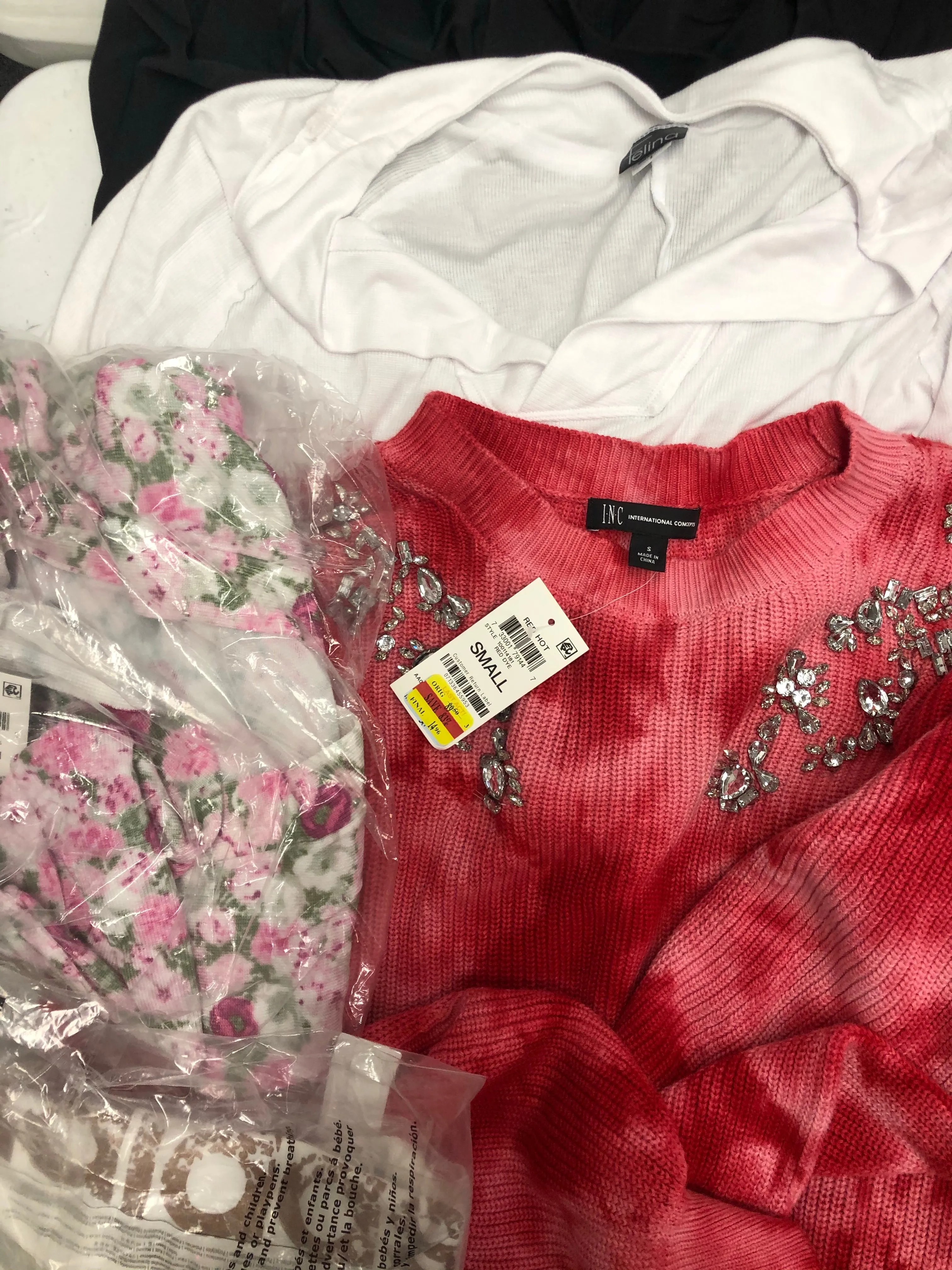 Women's Clothing Top Wholesale Lot, Puma, Calvin Klein, Adidas, American Apparel, Felina, Alfani and more, 16 Units, Shelf Pulls, MSRP $870.99